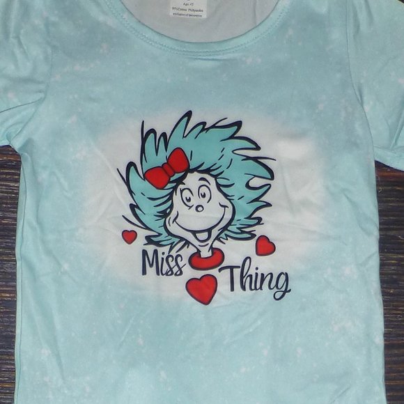 Matching Sets Dr Seuss Miss Thing Girls Bleached Shirt Bell Bottoms Boutique Outfit Set Poshmark